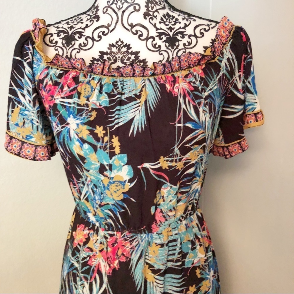 Flying Tomato Tropical Print Maxi Dress NWOT - Picture 2 of 4